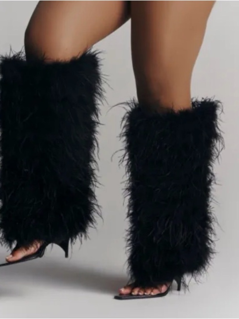 Tod's Black Faux-Fur Heeled Legwarmers Boots